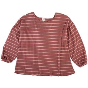 Ava James Womens Plus Stripe Tulip Back Top ~ 1X